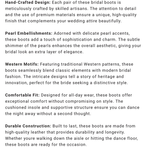 DOUBLE D RANCH BY OLD GRINGO BRIDAL PEARL WESTERN BRIDAL BOOTS - SNIP TOE SZ 10 - Picture 8 of 8